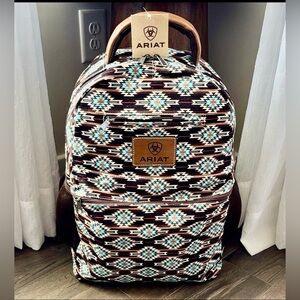 Ariat Southwest Diamond backpack,laptop padded,3 zipper compartments,canvas